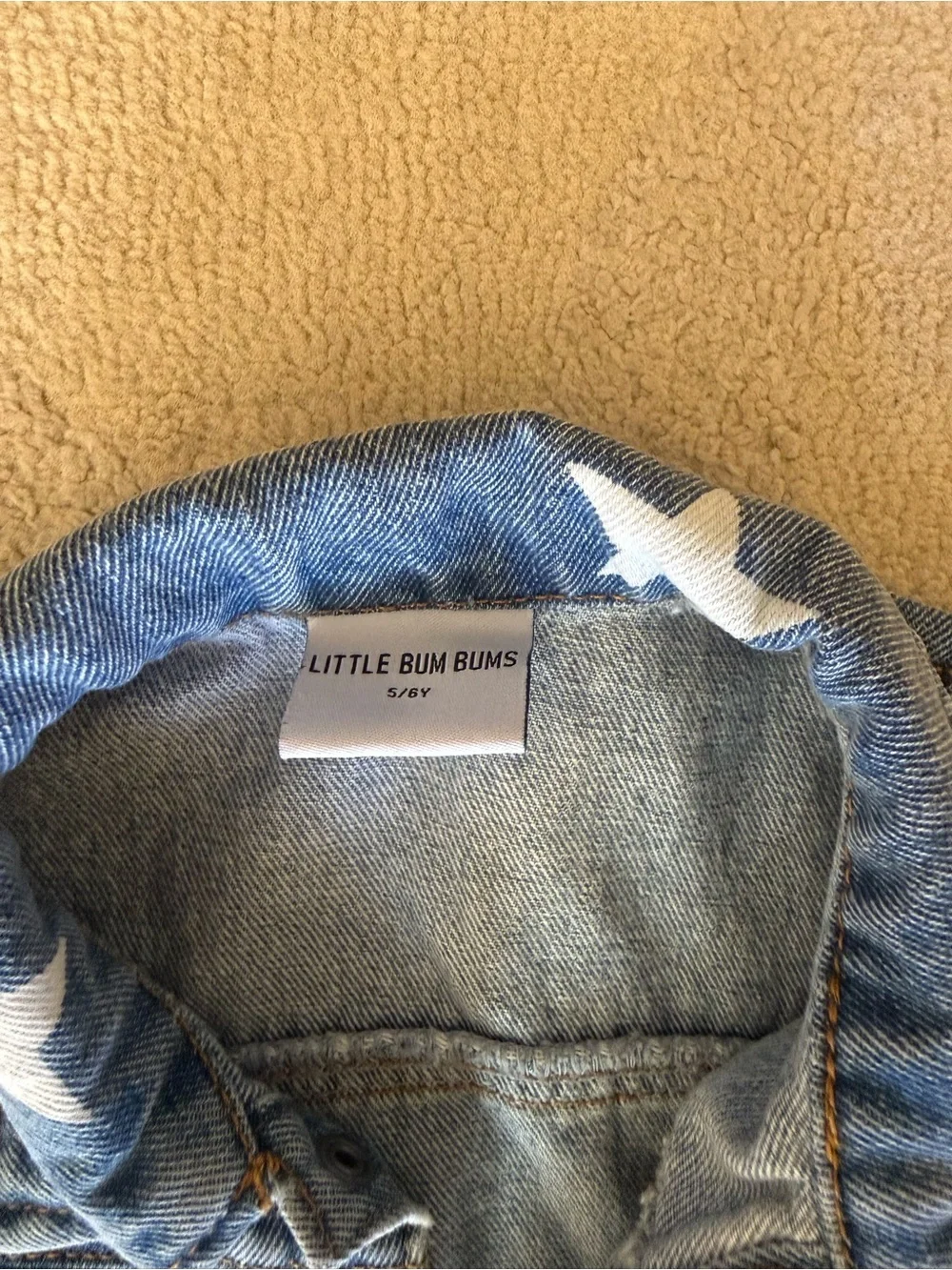 Little Bum Bums Girls Kids Star-Print Denim Jean Jacket - Blue